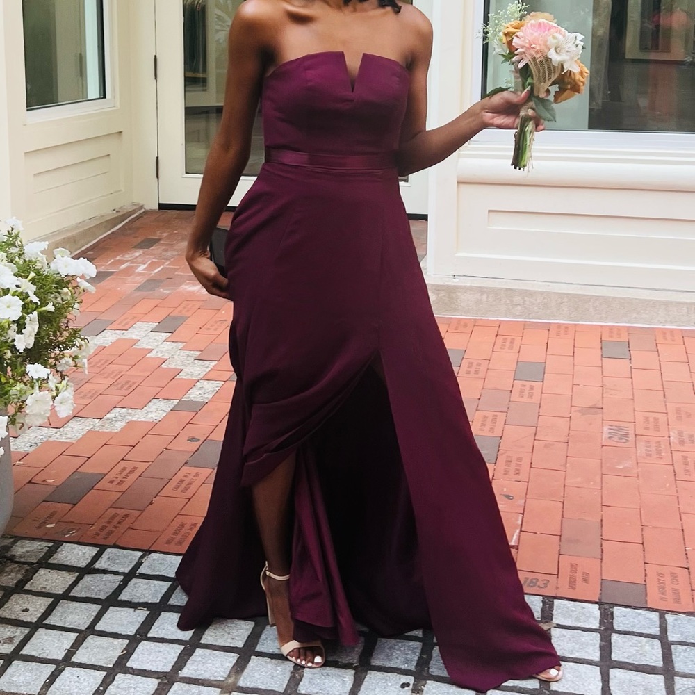 David’s Bridal Wine Colored Bridesmaid Dress